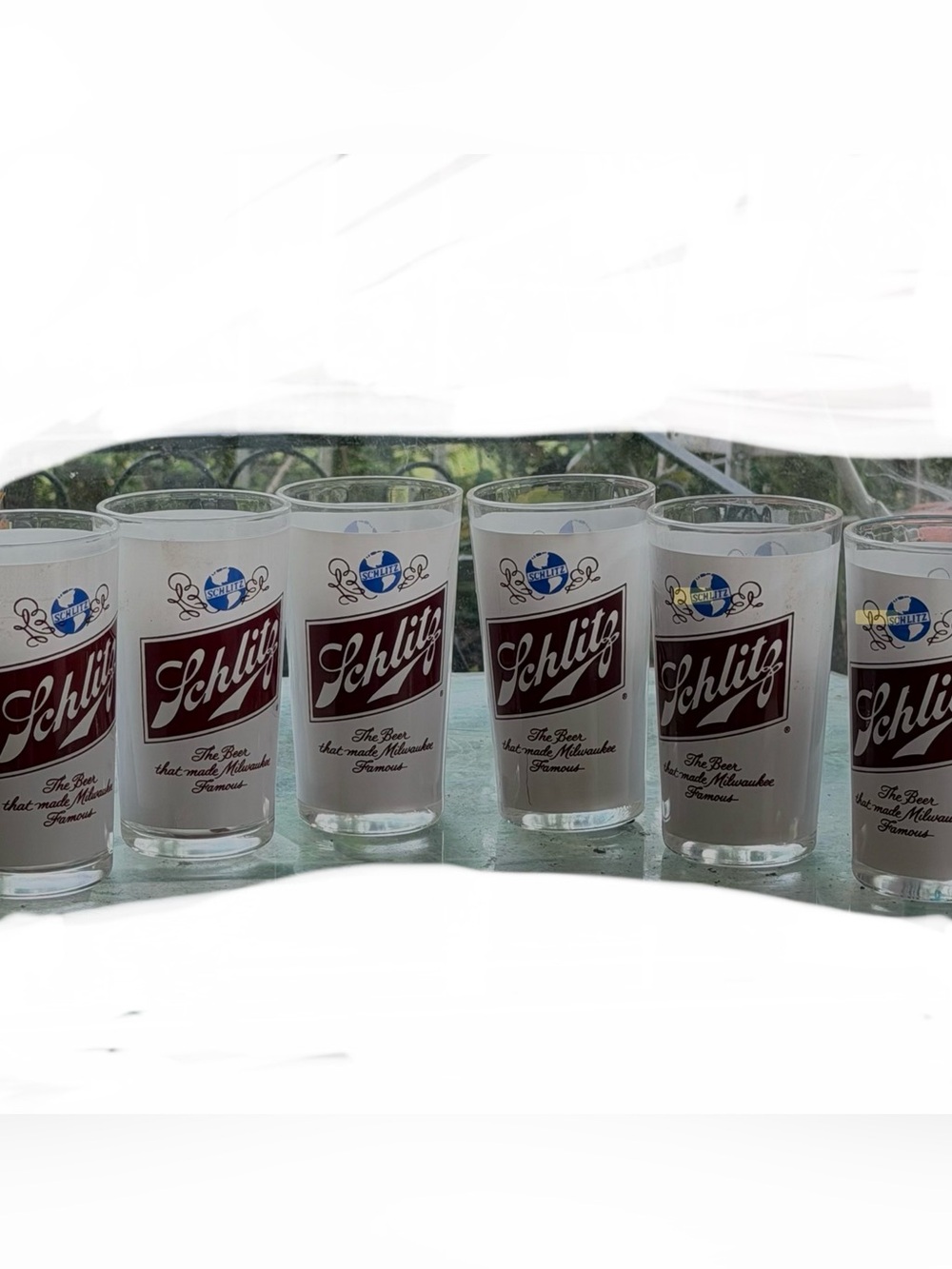 Set of Six Vintage Schlitz Beer Glasses